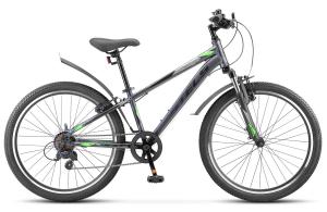 Велосипед, размер колеса 24", "Stels Turbo" 400 V, 6 скорость, рама 12", темно-серый/зеленый