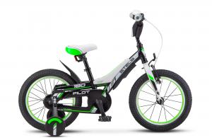 Велосипед, размер колеса 16", "Stels Pilot" 180, 1 скорость (детский), зеленый