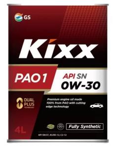 Масло моторное GS-OIL KIXX PAO 100 (PAO1) 0W30 API SP синтетика 4л фото 2