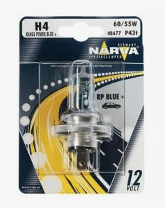 Лампа NARVA H4 12V 60/55W (P43t) (белый свет-голуб.оттен.) RPB