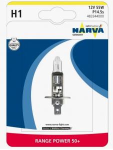Лампа NARVA H1 12V 55W (P14,5s) ( +50% света) RP50
